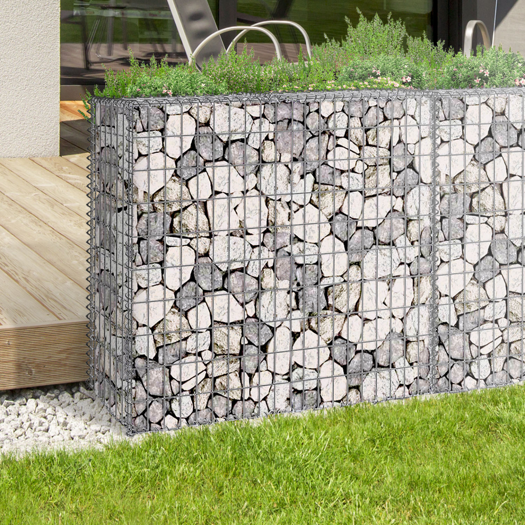 Lot de 2 gabions pour pierres 100 x 30 x 80 cm