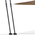 Lot de 2 mâts de fixation réglables pour voile d'ombrage H.220 cm, poteaux et bases en acier