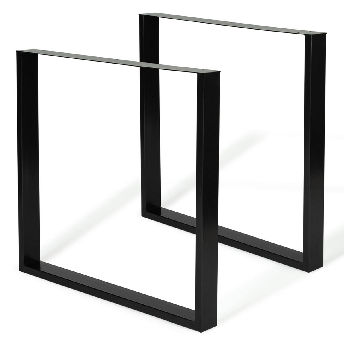 Lot de 2 pieds de table carrés 78x71 cm noir design industriel