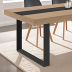 Lot de 2 pieds de table carrés 78x71 cm noir design industriel