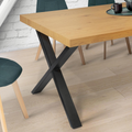 Lot de 2 pieds de table en X 72x73 cm noir design industriel
