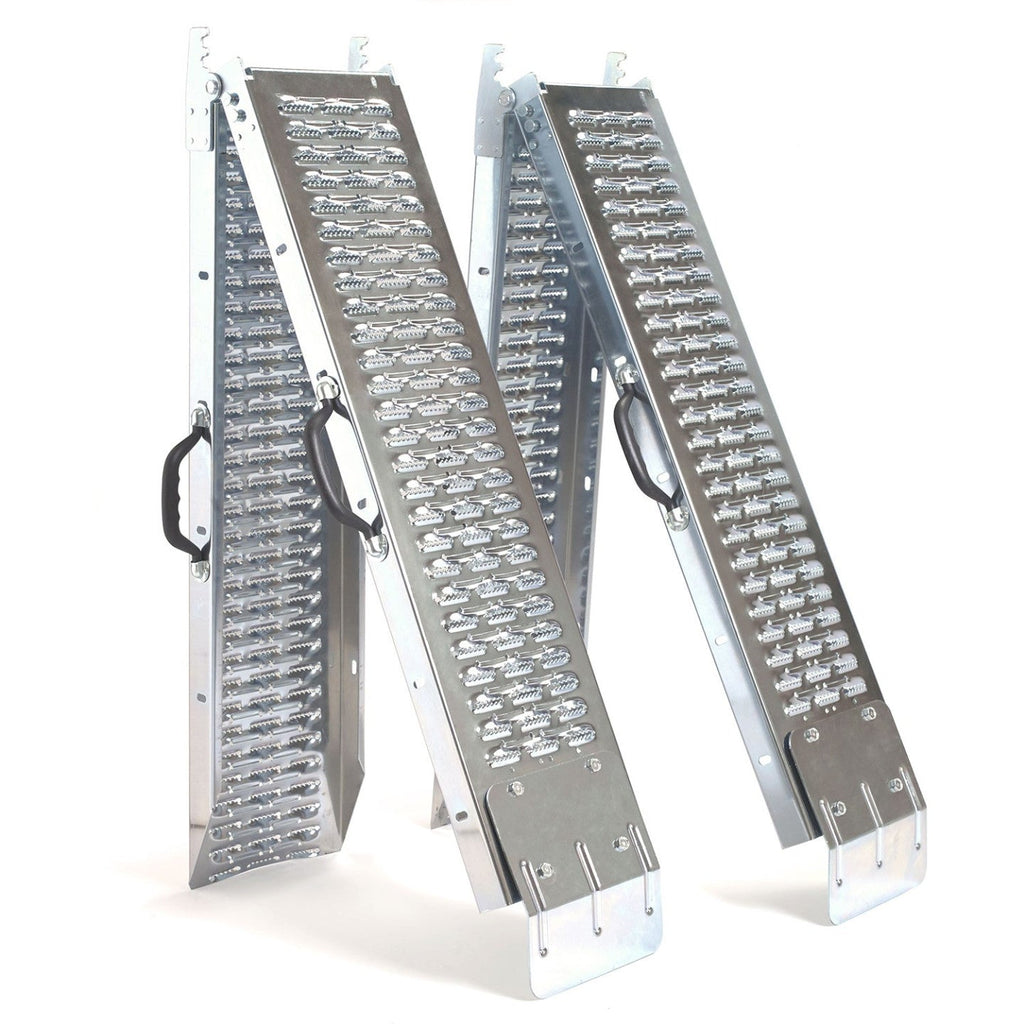 Lot de 2 rampes de chargement pliables galvanisées