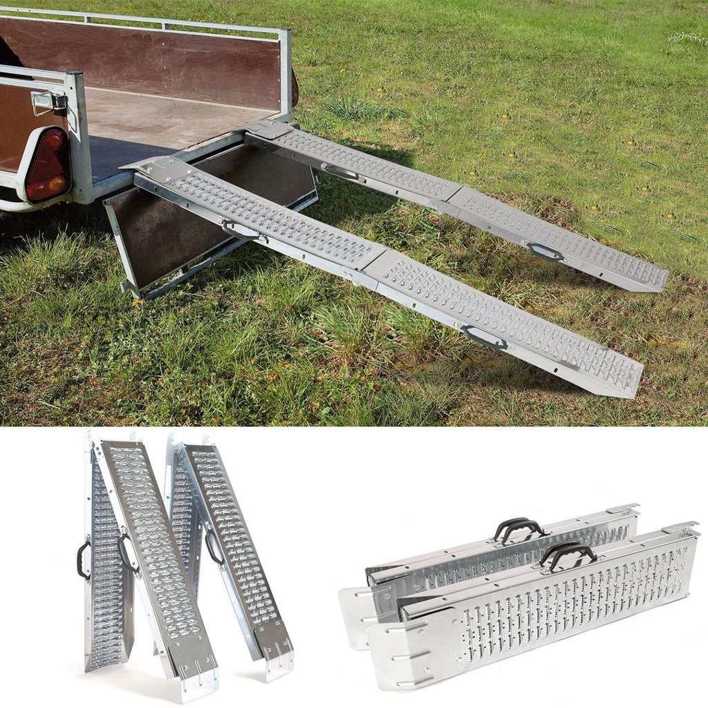 Lot de 2 rampes de chargement pliables galvanisées