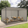 Lot de 2 rideaux pour pergola taupe 3 et 4 m, panneaux muraux avec fermeture éclair