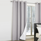 Lot de 2 rideaux thermiques gris clair 135x240 cm