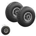Lot de 2 roues increvables 250 mm pour diable et chariot, alésage axe 16 mm