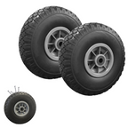 Lot de 2 roues increvables 250 mm pour diable et chariot, alésage axe 16 mm