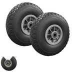 Lot de 2 roues increvables 250 mm pour diable et chariot, alésage axe 16 mm