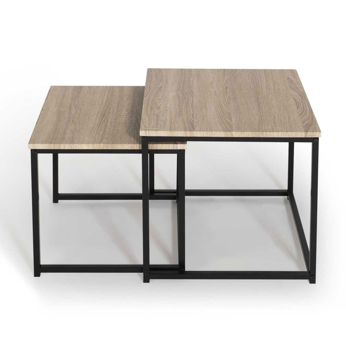 Lot de 2 tables basses gigognes DETROIT 40/45 style industriel