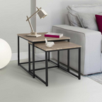 Lot de 2 tables basses gigognes DETROIT 40/45 style industriel
