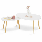 Lot de 2 tables basses gigognes GAIA blanc scandinave
