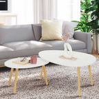 Lot de 2 tables basses gigognes GAIA blanc scandinave