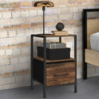 Lot de 2 tables de chevet UTAH 1 tiroir et 1 niche effet HAWKINS