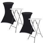 Lot de 2 tables hautes pliantes 105 cm et 2 housses noires