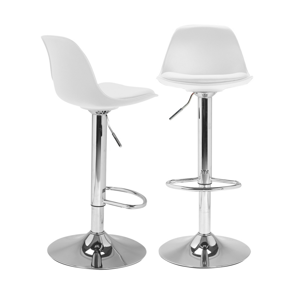 Lot de 2 tabourets de bar design KARL blanc