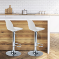 Lot de 2 tabourets de bar design KARL blanc