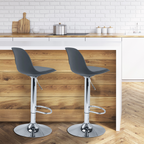 Lot de 2 tabourets de bar design KARL gris