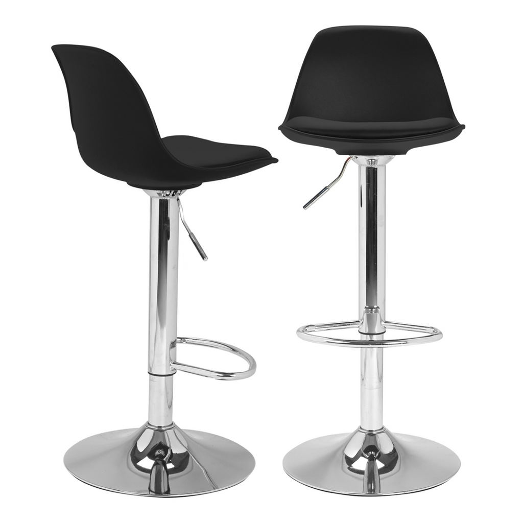 Lot de 2 tabourets de bar design KARL noir