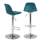 Lot de 2 tabourets de bar design KARL bleu canard