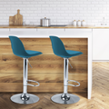 Lot de 2 tabourets de bar design KARL bleu canard