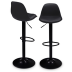 Lot de 2 tabourets de bar design KARL noir pied noir