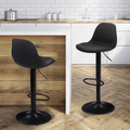 Lot de 2 tabourets de bar design KARL noir pied noir