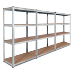 Lot de 3 étagères modulables en métal pour charges lourdes, 12 tablettes