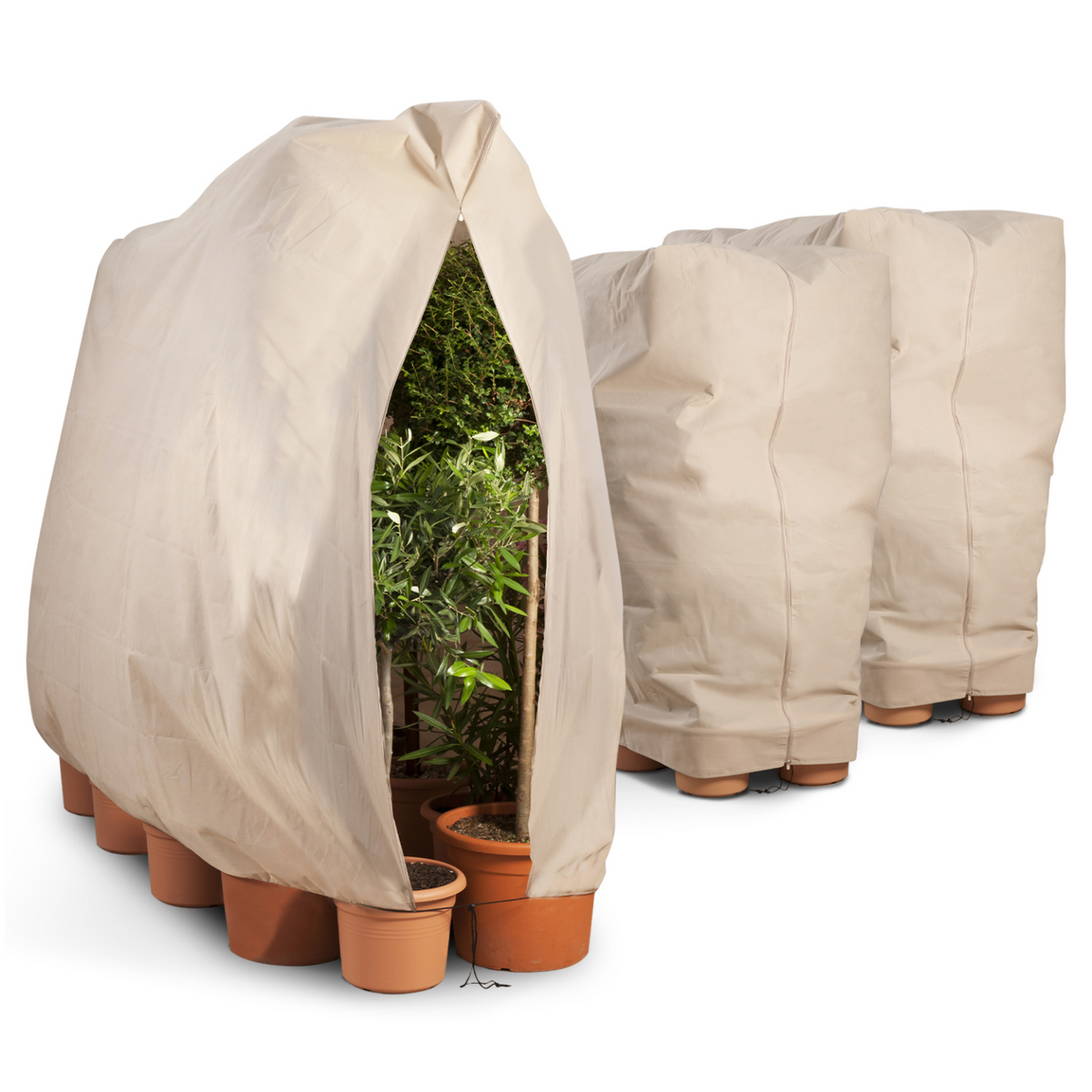 Lot de 3 housses d'hivernage pour plantes et arbustes 80 x 160 cm