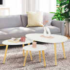 Lot de 3 tables basses gigognes GAIA blanc scandinave