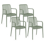 Lot de 4 chaises de jardin empilables BILBAO en polypropylène vert