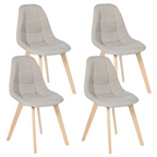 Lot de 4 chaises scandinaves GABY beige en tissu pour salle à manger