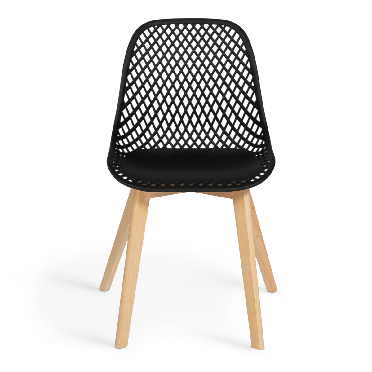 Lot de 4 chaises de salle à manger MANDY noires