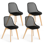 Lot de 4 chaises de salle à manger MANDY noires