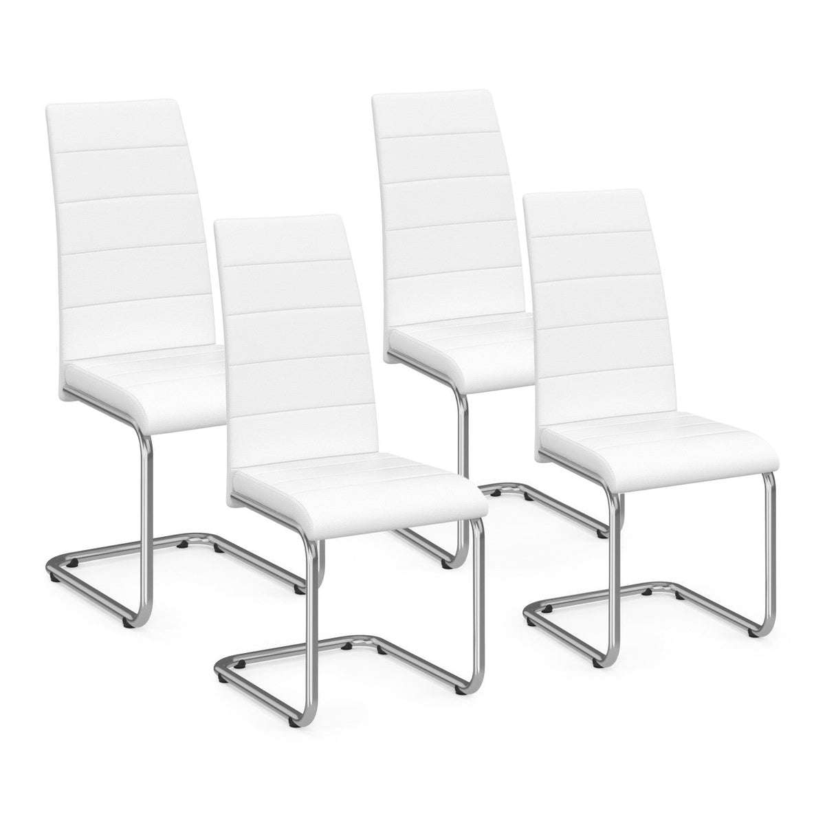 Lot de 4 chaises de salle à manger MIA blanches