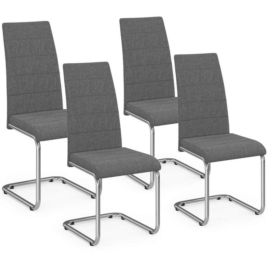 Lot de 4 chaises MIA en tissu gris anthracite pour salle à manger
