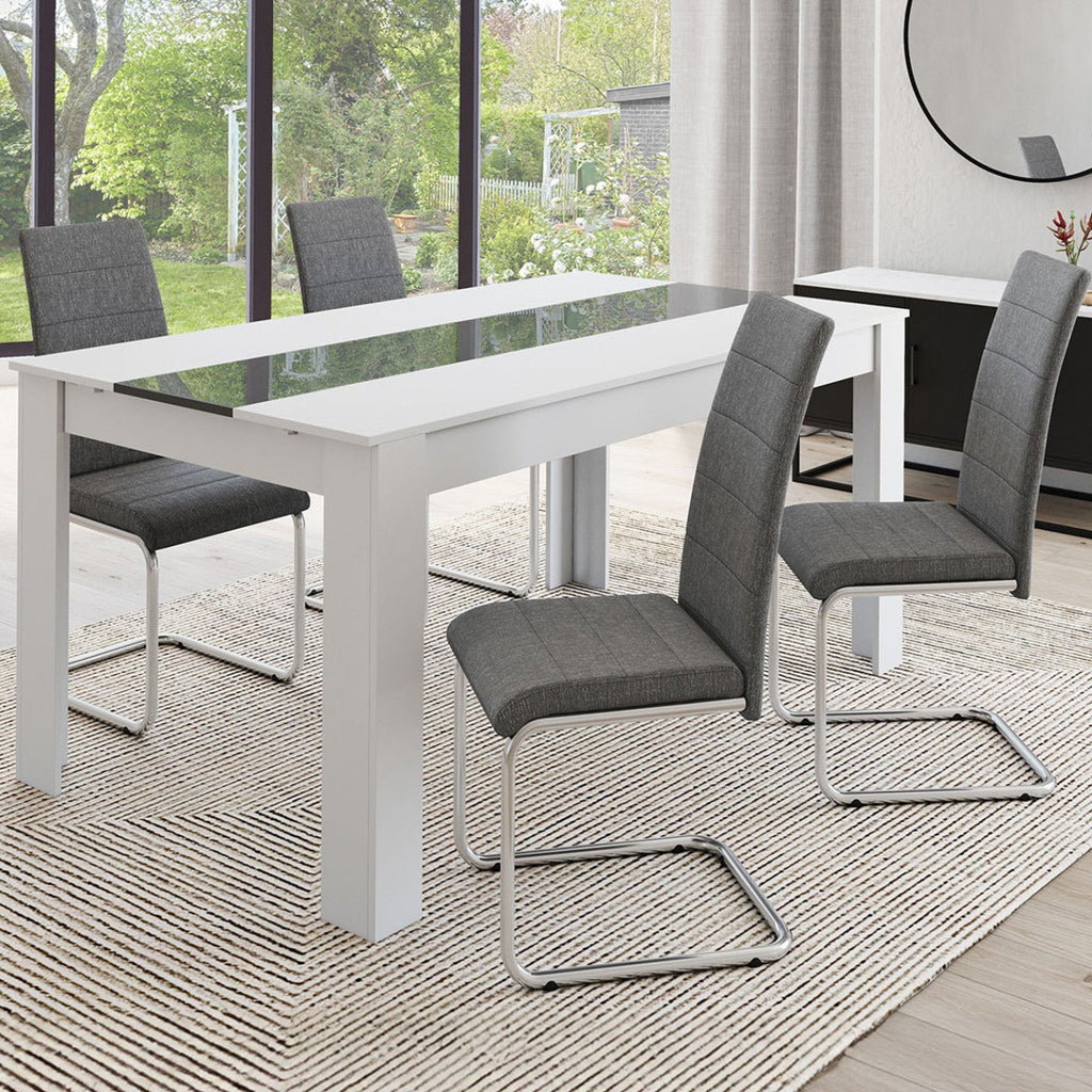 Lot de 4 chaises MIA en tissu gris anthracite pour salle à manger