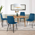 Lot de 4 chaises de salle à manger MILA en velours bleu