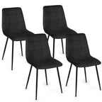 Lot de 4 chaises de salle à manger MILA en velours noir