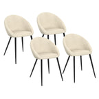 Lot de 4 chaises de salle à manger NAYA en velours crème