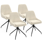 Lot de 4 chaises pivotantes 360° THALYA en velours beige avec accoudoirs