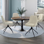 Lot de 4 chaises pivotantes 360° THALYA en velours beige avec accoudoirs