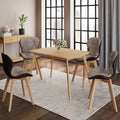Lot de 4 chaises ROXANE bimatière en tissu et PU marron et taupe pour salle à manger