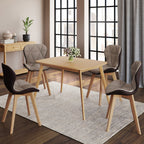 Lot de 4 chaises ROXANE bimatière en tissu et PU marron et taupe pour salle à manger
