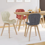 Lot de 4 chaises ROBINE en tissu coloris assortis gris foncé, terracotta, beige x2