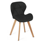 Lot de 4 chaises de salle à manger ROBINE en PU noir