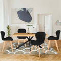 Lot de 4 chaises de salle à manger ROBINE en PU noir