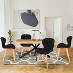 Lot de 4 chaises de salle à manger ROBINE en PU noir