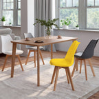 Lot de 4 chaises scandinaves SARA mix coloris gris foncé, gris clair, blanc et jaune