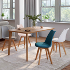 Lot de 4 chaises scandinaves SARA coloris assortis pastel rose, blanc, gris clair, bleu