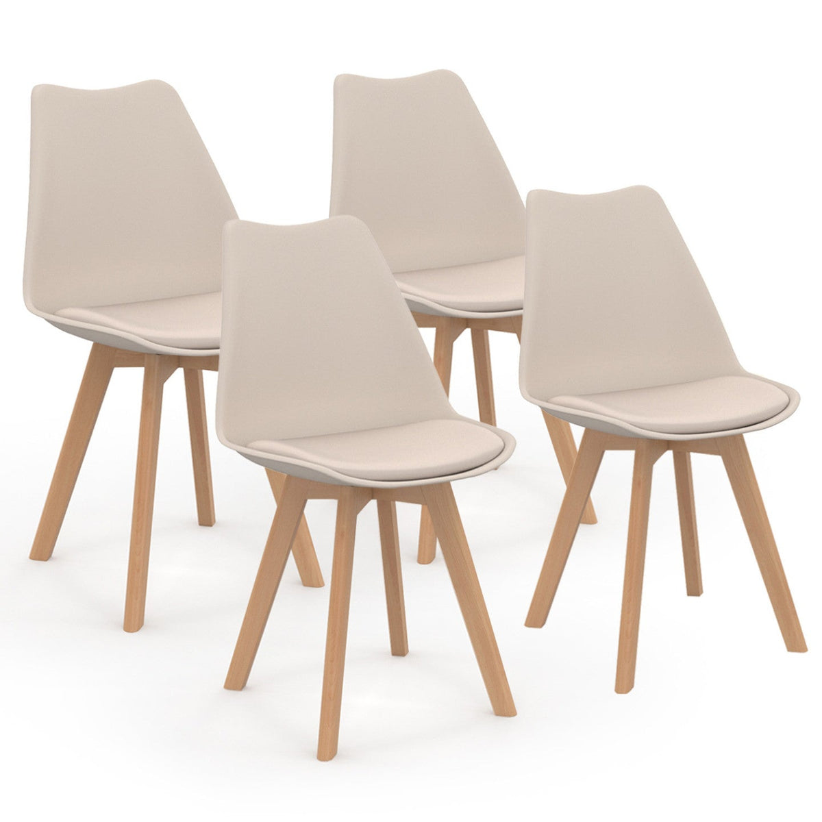 Lot de 4 chaises scandinaves SARA beige pour salle à manger